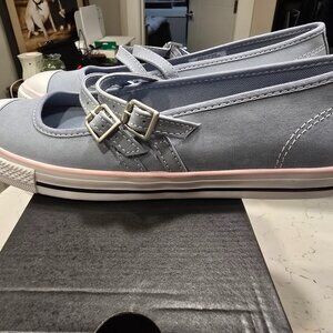 Woman's Shoes Converse Chuck Taylor All Star Dainty Mary Jane Ballet Blue Sz 9.5